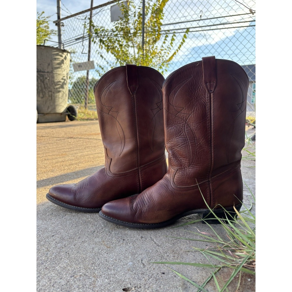 ⭐️Vintage Acme Mens Cowboy Boots⭐️Size 11 EW Extra Wide⭐️Brown Leather Western